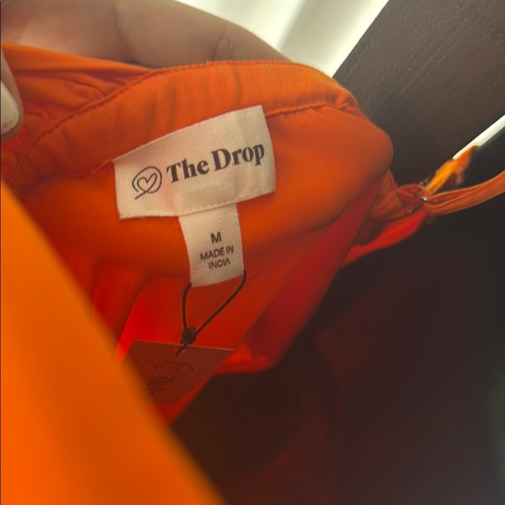 Orange Asymmetrical Ruffled Cocktail Sundress - Picture 13 of 16